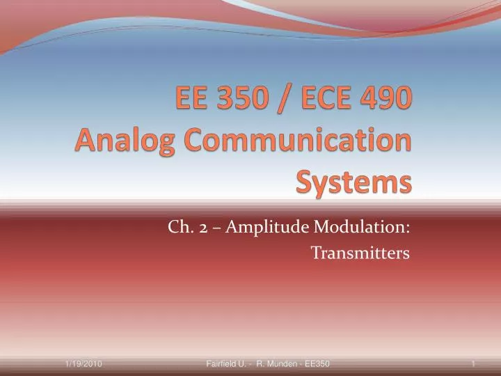 ee 350 ece 490 analog communication systems