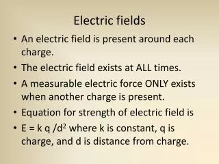 Electric fields