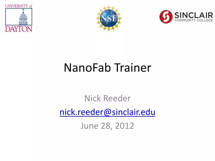nanofab trainer