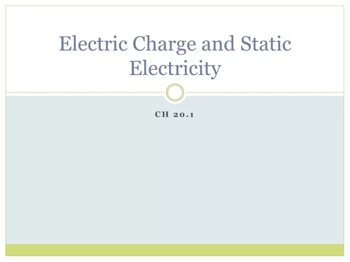 electric charge and static electricity