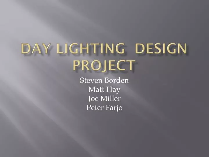 day lighting design project
