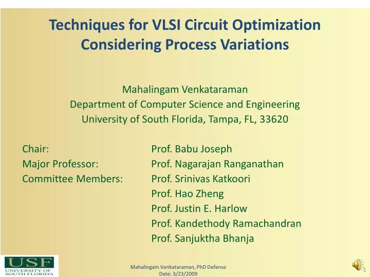 techniques for vlsi circuit optimization considering process variations