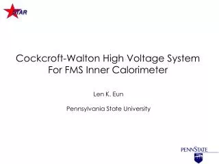 Cockcroft-Walton High Voltage System For FMS Inner Calorimeter