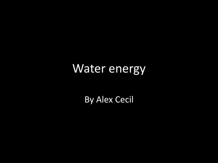 water energy