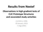 High-Gradient Tests of CLIC Prototype Structures - Results and Observations - slide 1