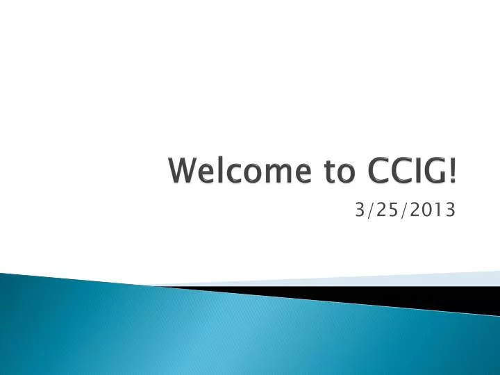 welcome to ccig