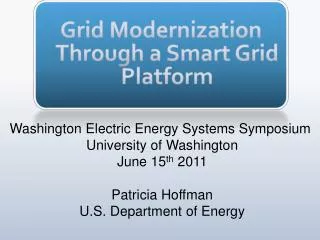 Grid Modernization Through a Smart Grid Platform