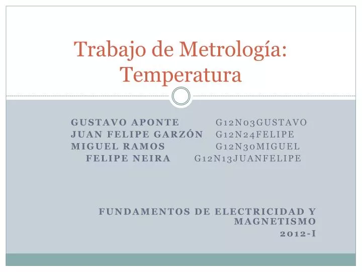 trabajo de metrolog a temperatura