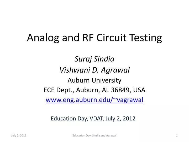 analog and rf circuit testing