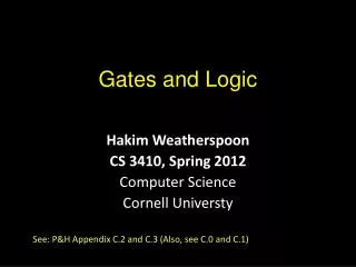 Gates and Logic