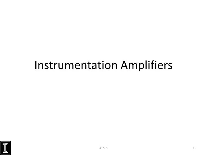 instrumentation amplifiers