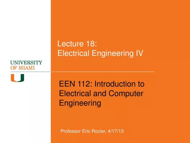 lecture 18 electrical engineering iv