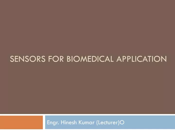 sensors for biomedical application