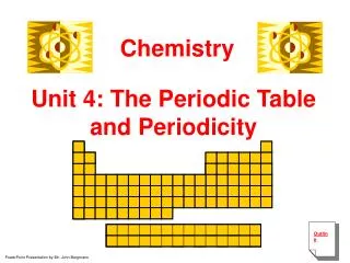 Unit 4: The Periodic Table and Periodicity