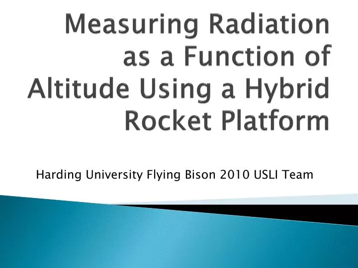 measuring radiation as a function of altitude using a hybrid rocket platform