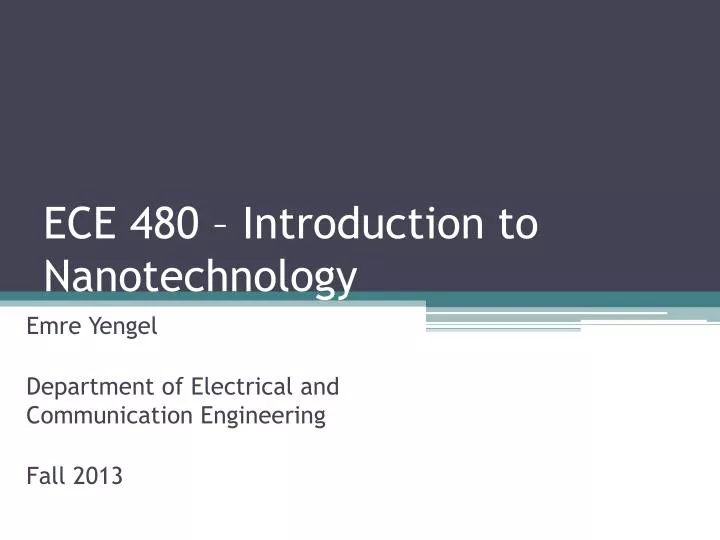 ece 480 introduction to nanotechnology