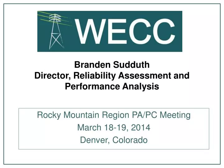 branden sudduth director reliability assessment and performance analysis