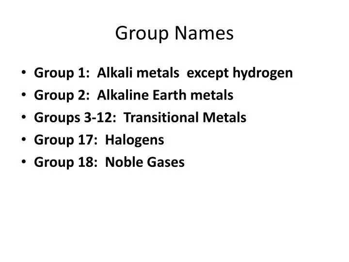 group names