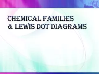 Chemical Families &amp; Lewis Dot Diagrams