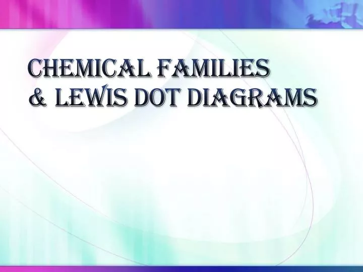chemical families lewis dot diagrams
