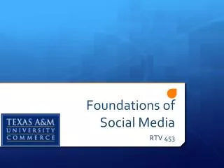 Foundations of Social Media