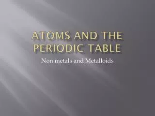 Atoms and the periodic table