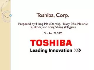 Toshiba, Corp.