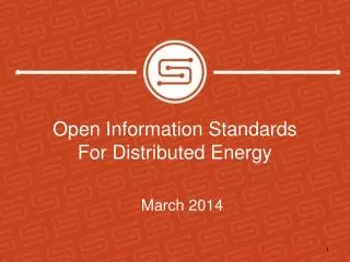 Open Information Standards For Distributed Energy
