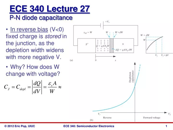ece 340 lecture 27 p n diode capacitance