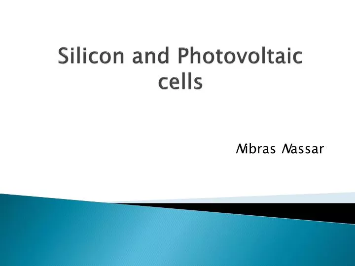 silicon and photovoltaic cells