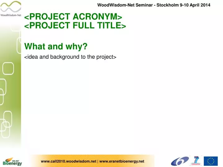 project acronym project full title