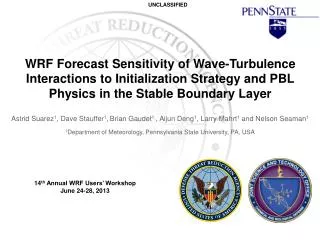 WRF Forecast Sensitivity of Wave-Turbulence Interactions to Initialization Strategy and PBL Physics in the Stable Boun