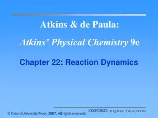 Atkins &amp; de Paula: Atkins’ Physical Chemistry 9e