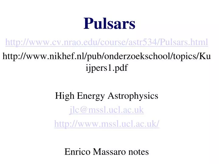 pulsars