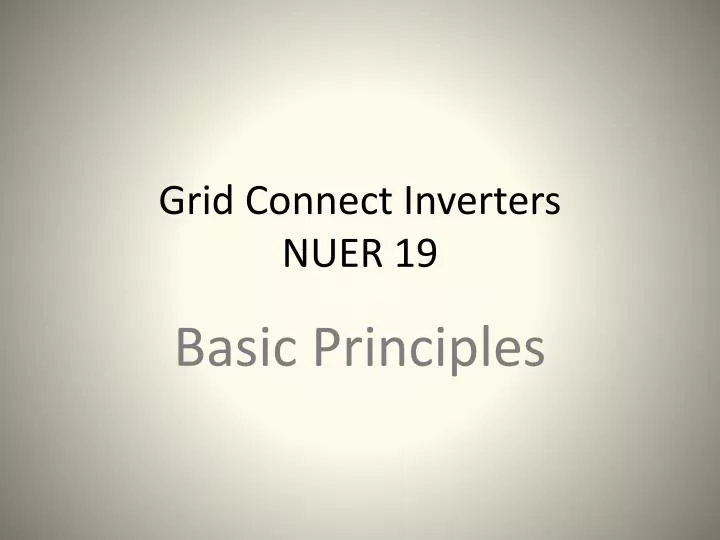 grid connect inverters nuer 19