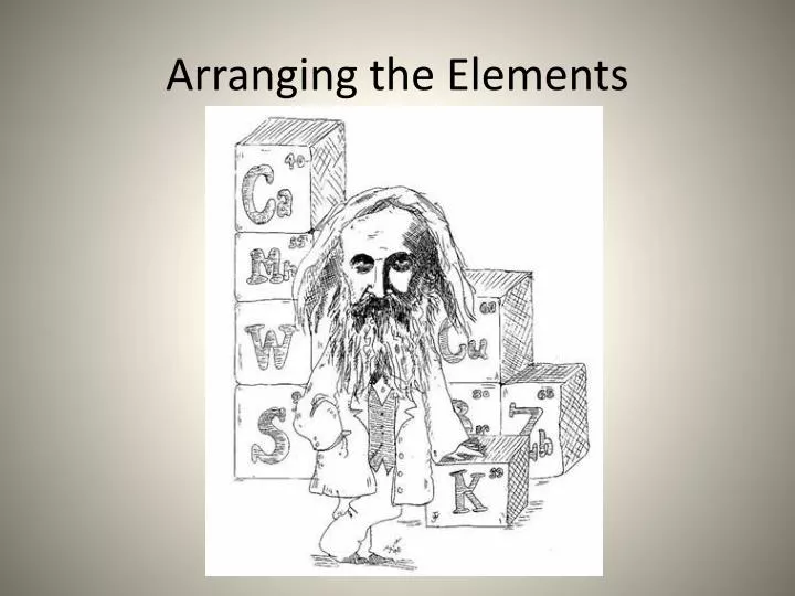 arranging the elements