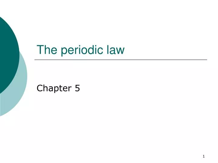 the periodic law