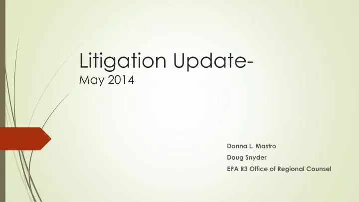 litigation update may 2014