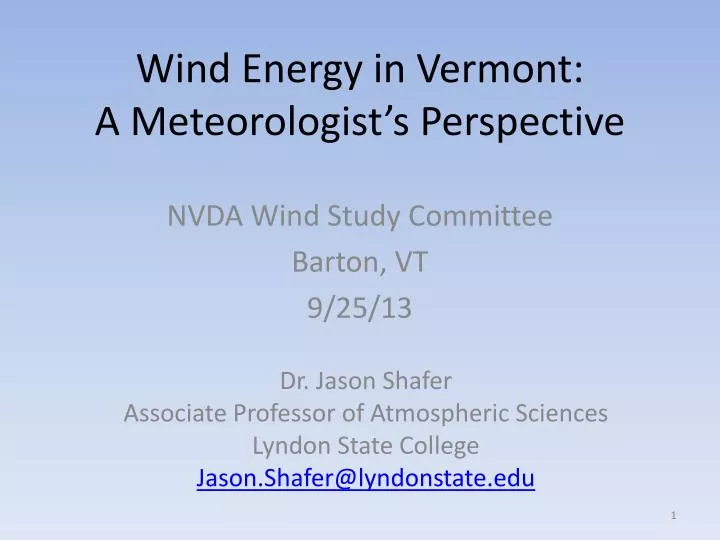 wind energy in vermont a meteorologist s perspective