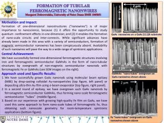 FORMATION OF TUBULAR FERROMAGNETIC NANONWIRES Margaret Dobrowolska , University of Notre Dame DMR 1005851
