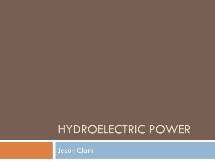 hydroelectric power