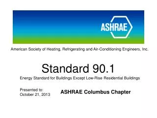 American Society of Heating, Refrigerating and Air-Conditioning Engineers, Inc.