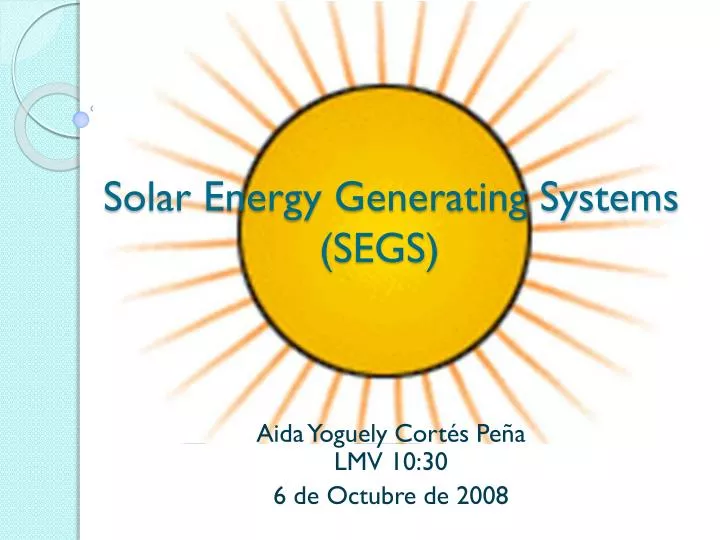 solar energy generating systems segs