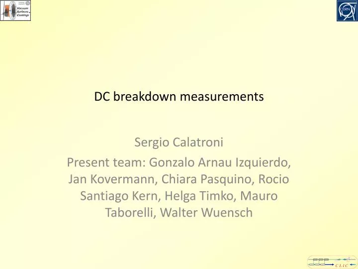 dc breakdown measurements