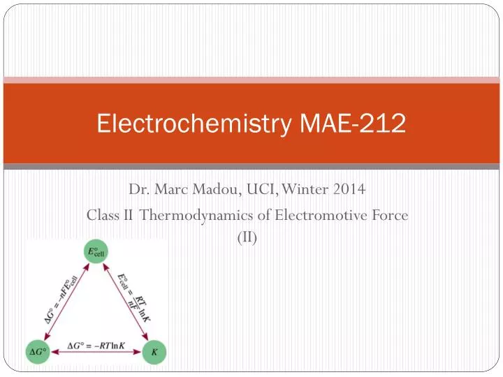 electrochemistry mae 212