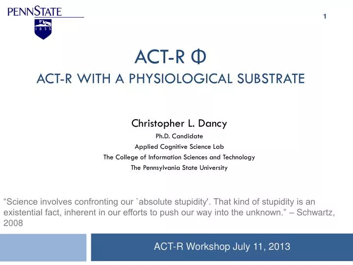 act r act r with a physiological substrate
