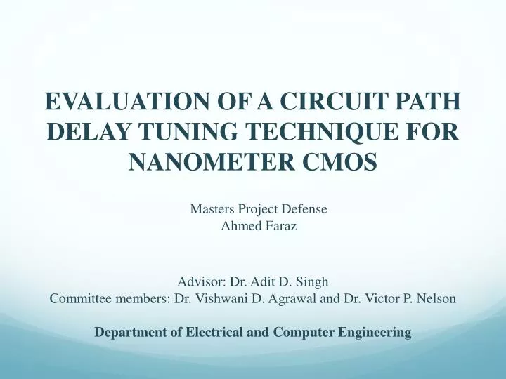 evaluation of a circuit path delay tuning technique for nanometer cmos