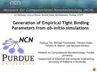 Generation of Empirical Tight Binding Parameters from ab -initio simulations
