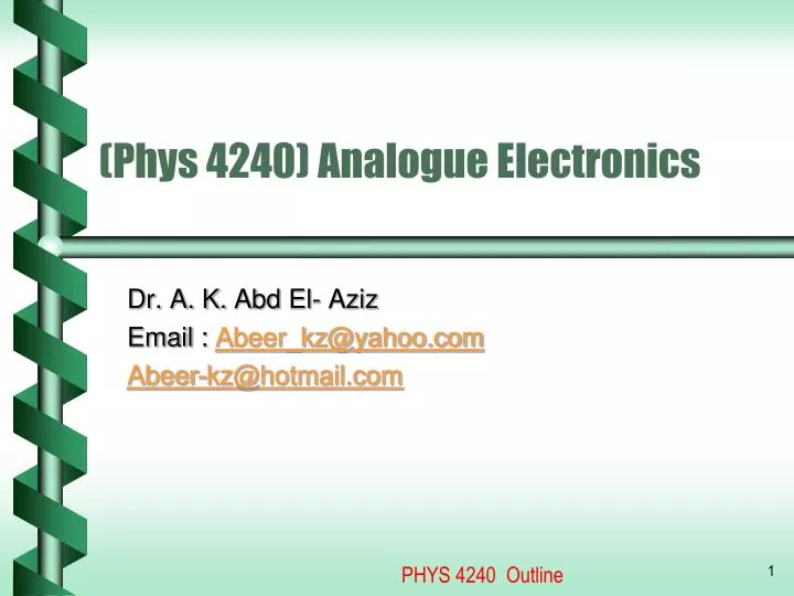 phys 4240 analogue electronics