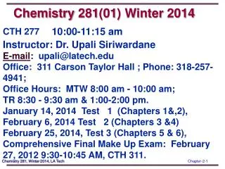 Chemistry 281(01) Winter 2014